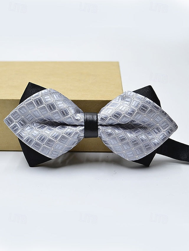 Pattern Christmas with Geometric Tie Bow Men's