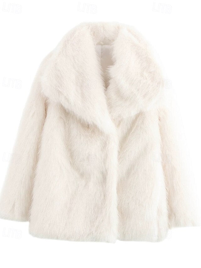 Leathers Fur Coat Comfortable Furs Faux Warm Women's