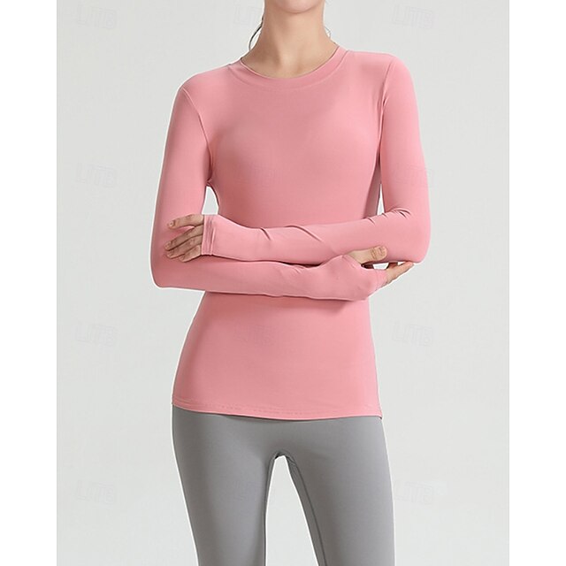 Women's Solid Colored Tennis Top Long Sleeve Breathable