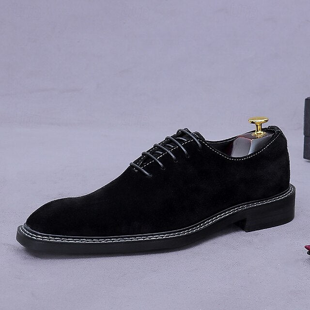 Suede Genuine Leather Cowhide Shoes Men's - Oxford
