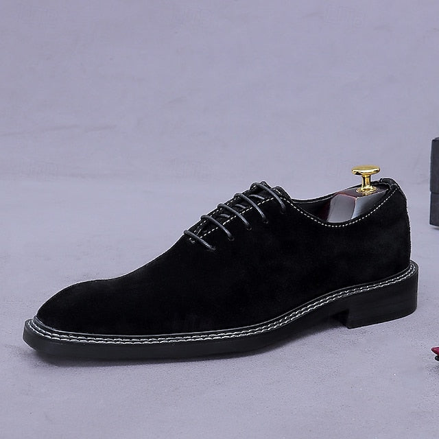 Men's Shoes Oxford Cowhide Suede Leather - Genuine