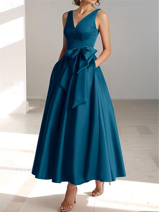 A-Line Tea Length Cocktail Dresses Party Dresses Elegant High