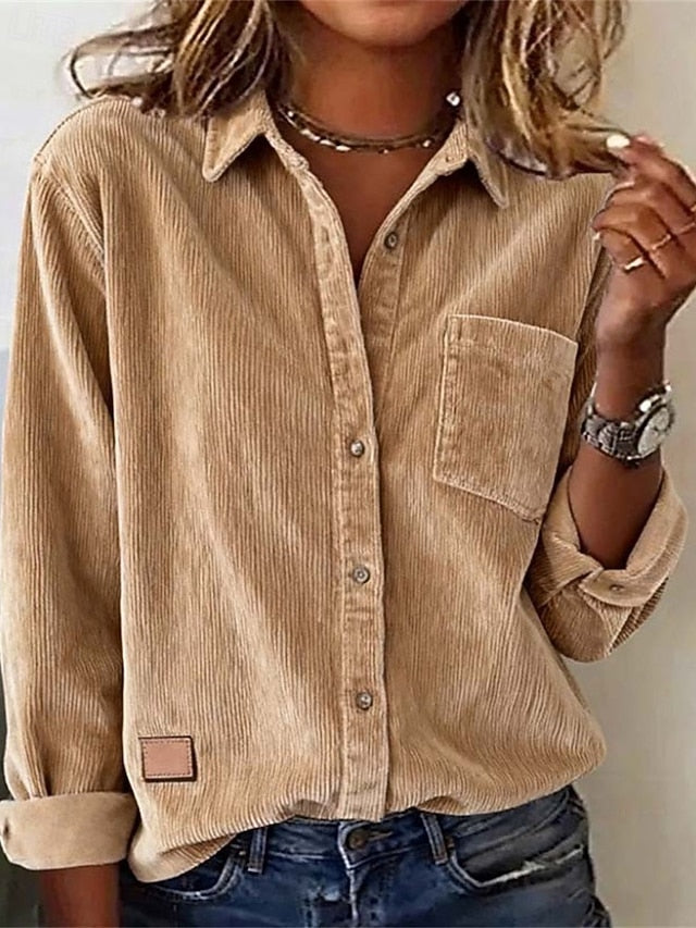Women's Shirt Blouse Color Block Active Casual Long Sleeve