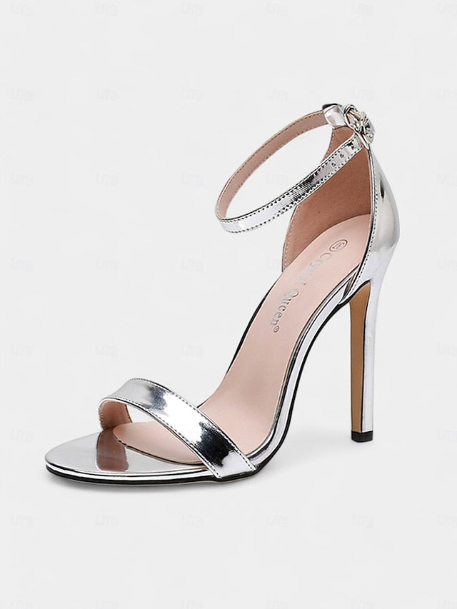 Sleek Stiletto Metallic – Sandals Wedding Heel for Women
