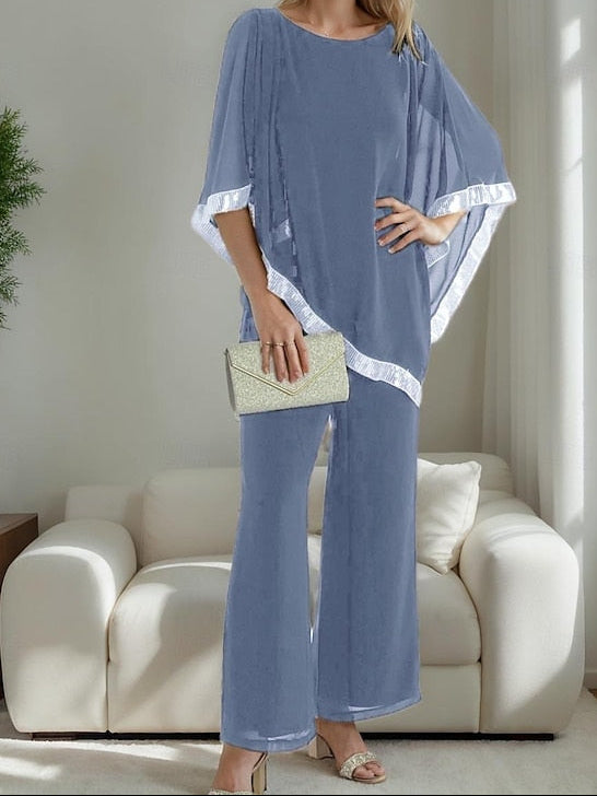 Elegant Dress of Bride Mother Two Simple the Pantsuit Piece