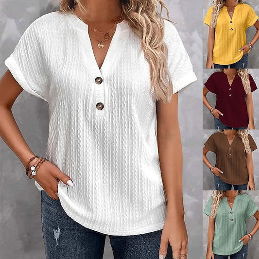 Women's Blouse Buttons Solid Color Stylish Classic Casual