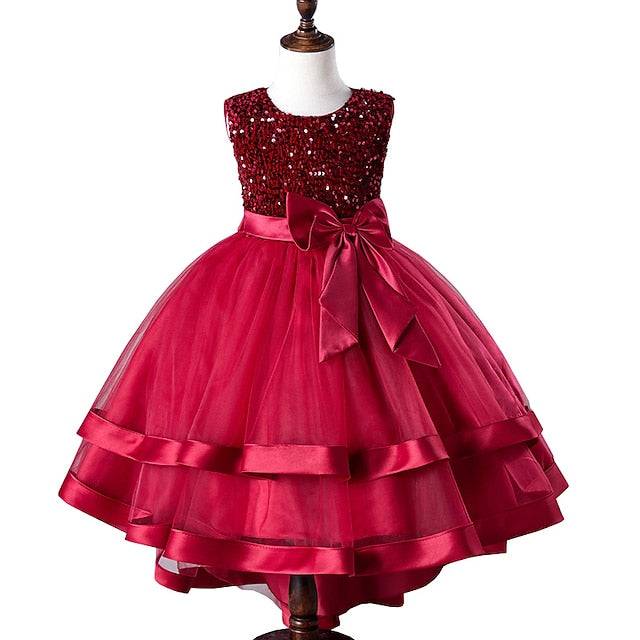 Festival Sequin Party Kids Wedding Sleeveless Dress Girls'
