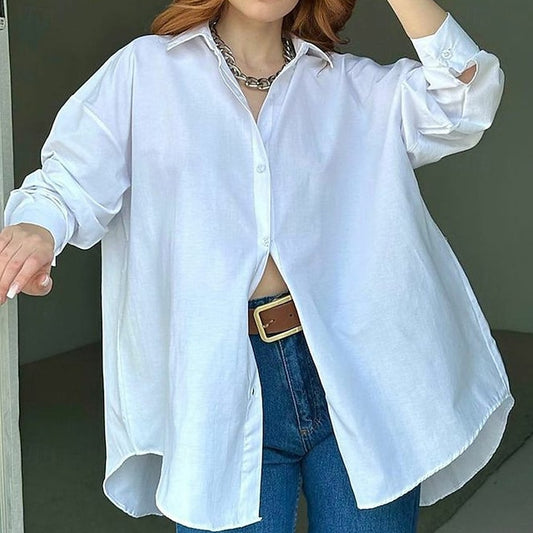 Women's Casual Shirt Button Up Shirt Blouse Patchwork