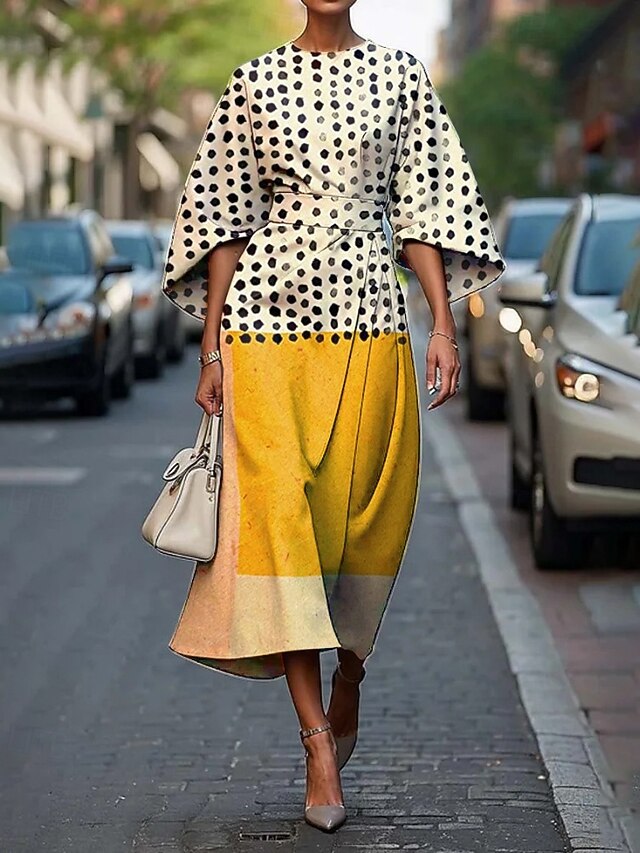 Women's Midi Dress Floral Dress Print Dress Fashion Classic