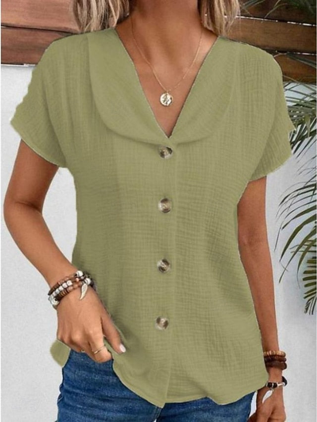 Women's Summer Shirt Casual Shirt Button Up Shirt Blouse