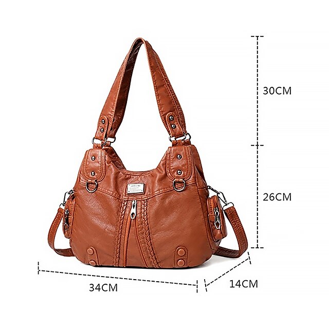 Leather PU Shoulder Women's Hobo Boston Bag Handbag