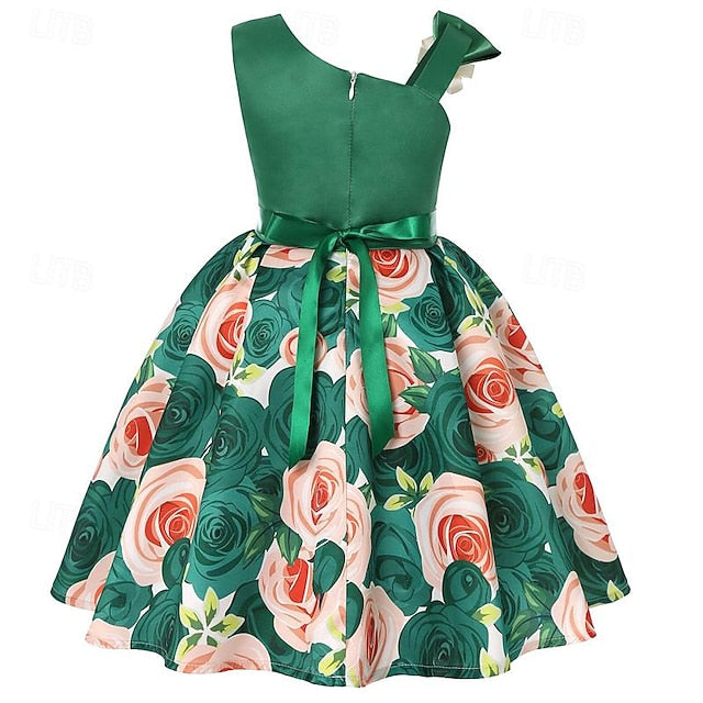 Girls' Easter Dress 3D Summer Sleeveless Flower Party