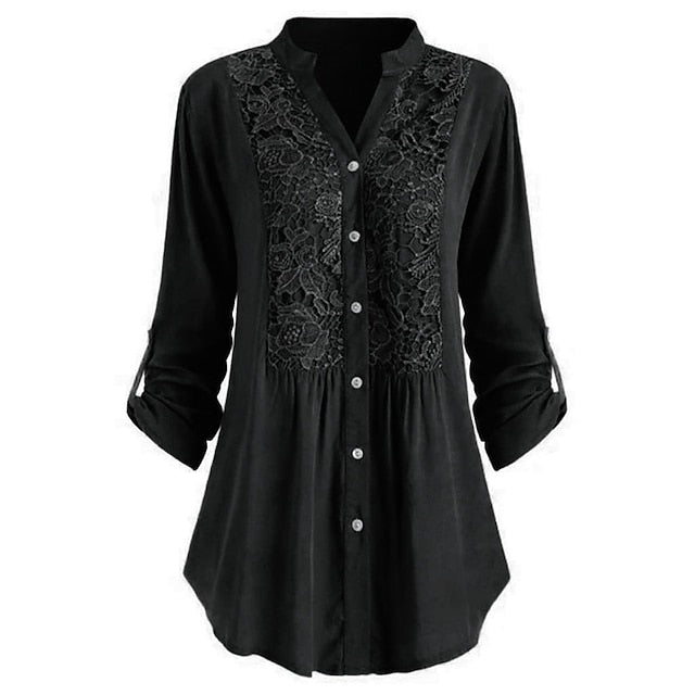 Women's Shirt Lace Shirt Tunic Shirts Blouse Elegant