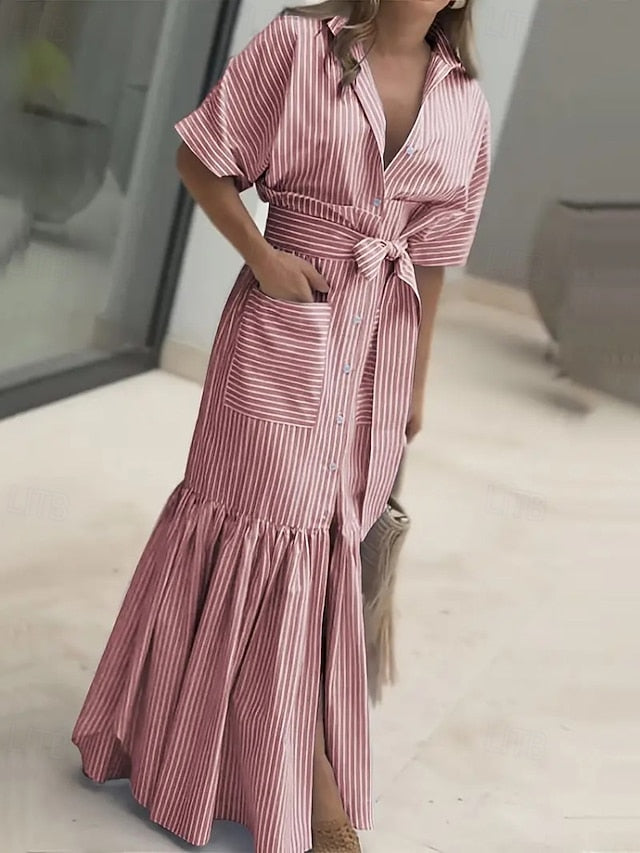 Women's Long Dress Maxi Dress Shirt Dress Modern Daily