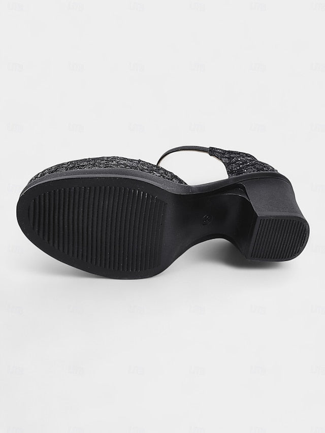 Mary Heel Shoes Chunky - Comfortable Jane Lace Low Women's