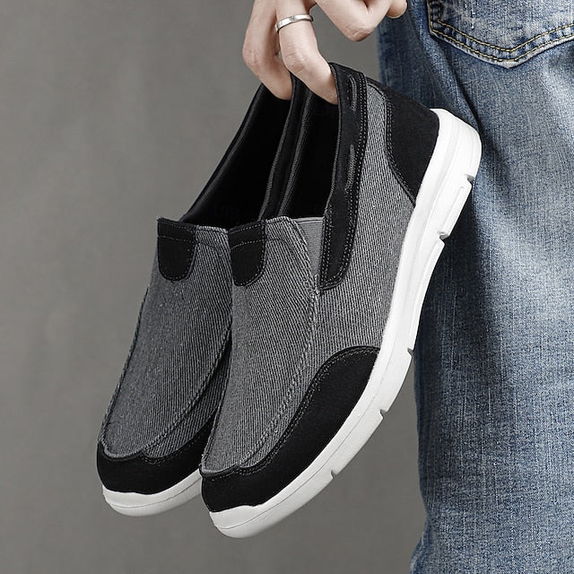 Beige Canvas – Men's Lightweight Loafers Slip-On