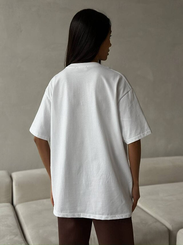 Women's Tee 100% Cotton 3D Appliques Bow Cute Stylish