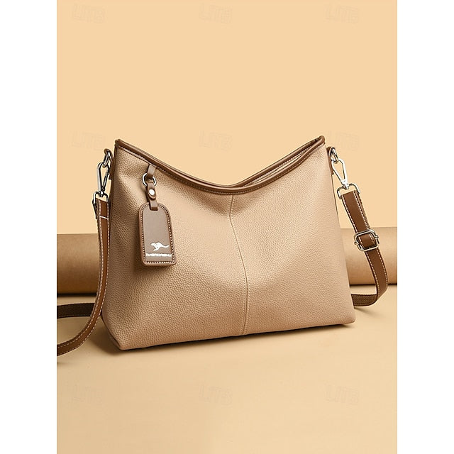 Hobo Accents Green Bag Faux with Brown Leather