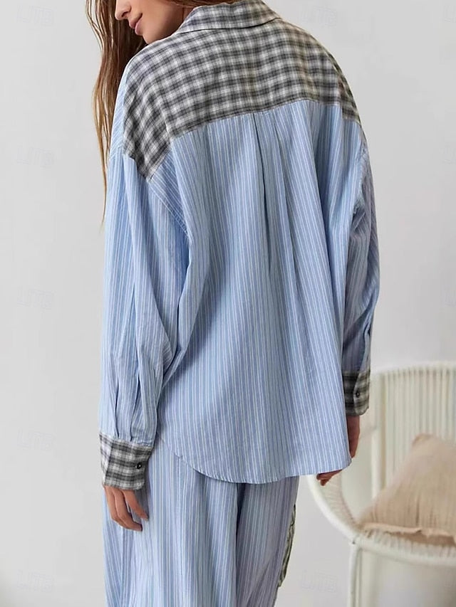 Women's Pants Sets Bolero Top Long Sleeve Shirt Collar