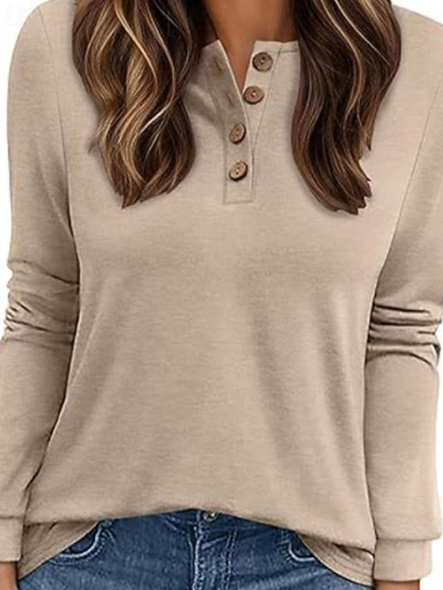Women's Dressy Tops Buttons Plaid Plain Elegant Vintage