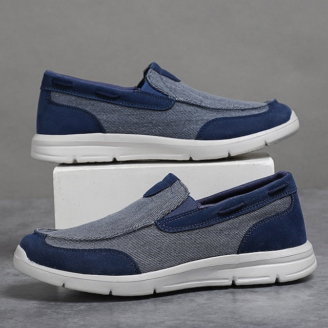 Beige Canvas – Men's Lightweight Loafers Slip-On