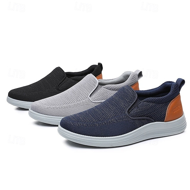 Stretch Sneakers – Knit Breathable Navy Slip-On Men's