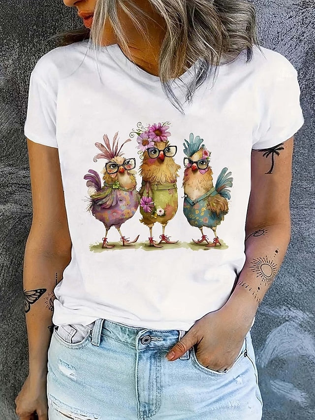 Women's T Shirt Graphic Animal Butterfly Vintage Stylish