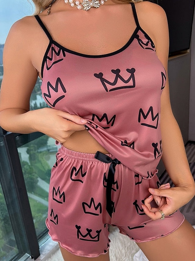 Women's Pajama Set Casual Comfort Graphic Elastic Waist