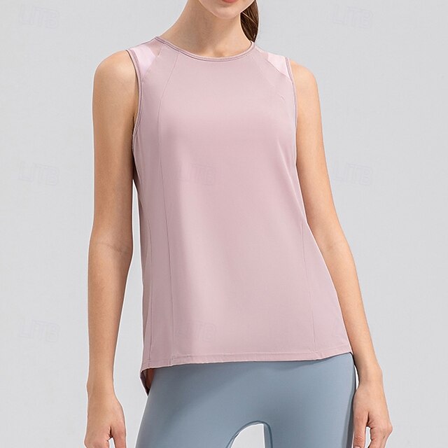Women's Solid Colored Tank Top Workout Tops Elastic