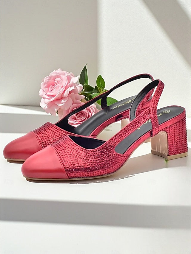 - Matching and Clutch Set Heel Sandals Block Women's Gold