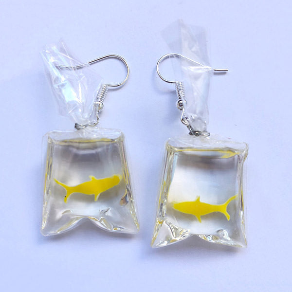 Boucles d'oreilles esthétiques en forme de poisson rouge