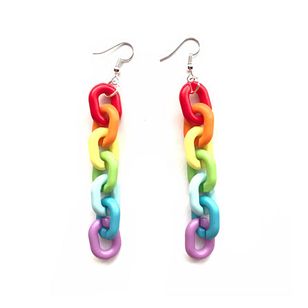 Rainbow Chain Earrings