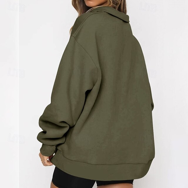 Women's Track Top Pullover Quarter Zip Long Sleeve Top