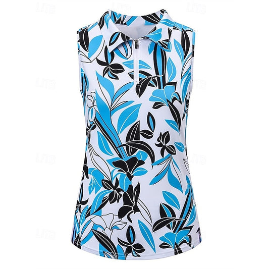 Women's Graphic Floral Botanical Sport Shirt Golf Polo