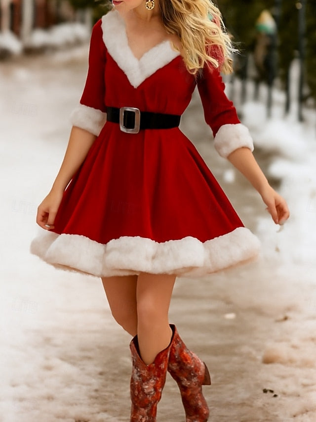 Christmas Women's Mini Dress A Line Dress Casual Daily