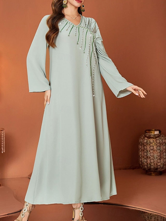 of Dress Neck A-Line the Bride Length Elegant V Mother Floor