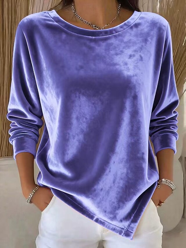 Women's Blouse Solid Color Vacation Stylish Casual Long