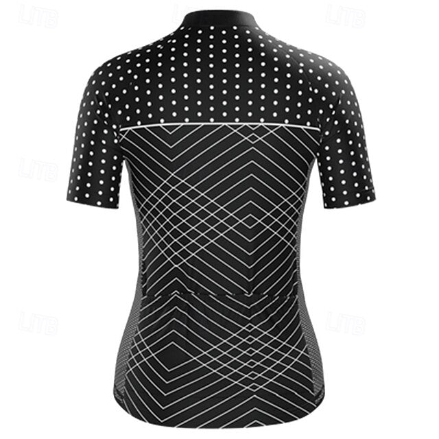 Women's Cycling Jersey Polka Dot Short Sleeve Bike Tee
