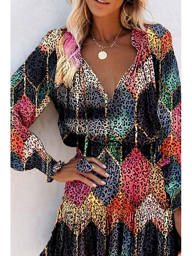 Women's Mini Dress Print Dress Fashion Daily Holiday Going