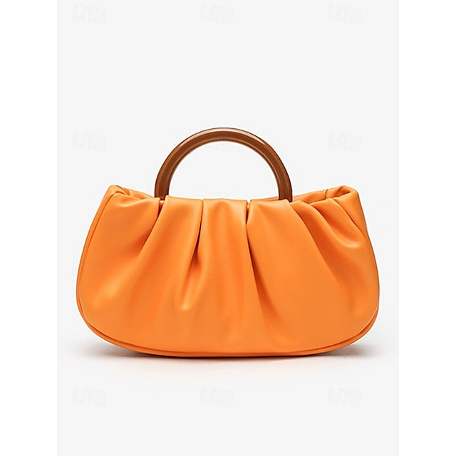Pleated Bag Leather Faux Clutch Women's Acrylic Tote with