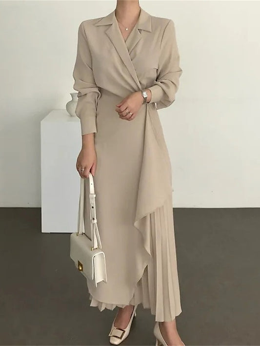 Women's Casual Dress Maxi long Dress Pleated Daily Elegant