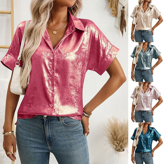Women's Shirt Dress Shirt Button Up Shirt Blouse Buttons