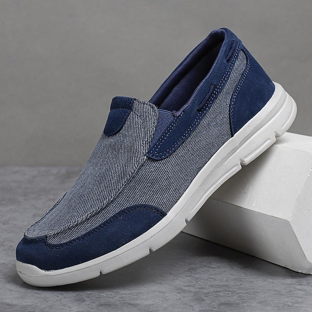 Beige Canvas – Men's Lightweight Loafers Slip-On