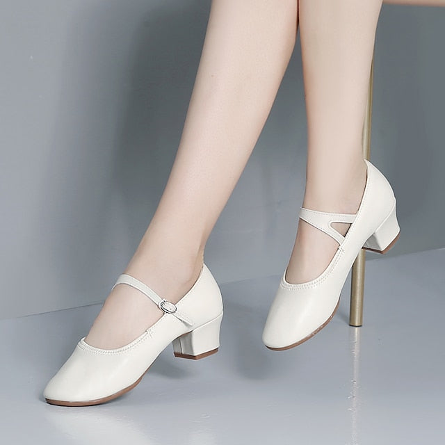 Gold Heel Dance Jane with Buckle Low Shoes Mary Women's