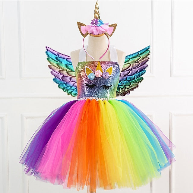 Unicorn Wings Girls' Movie Headband Cosplay Dress Dance