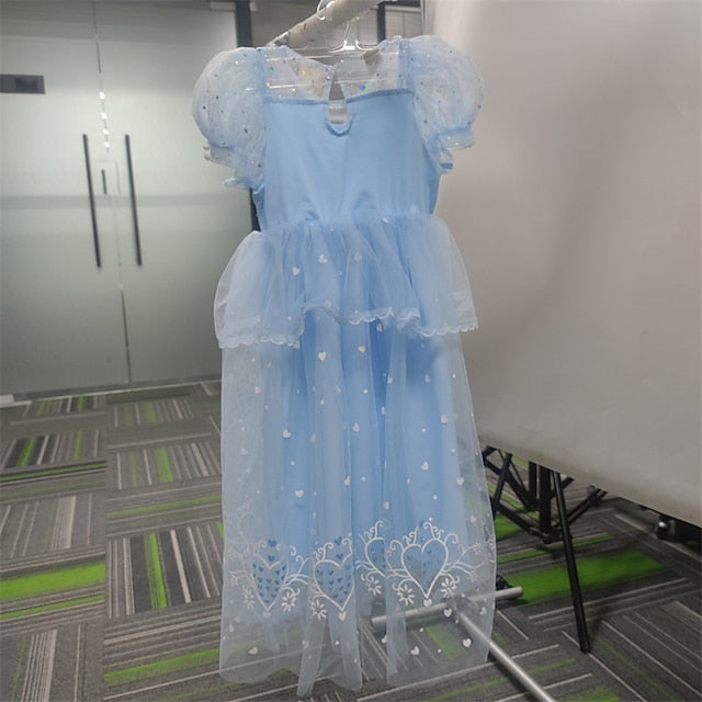 Flower Cosplay Dress Girl Princess Cloak Frozen Elsa