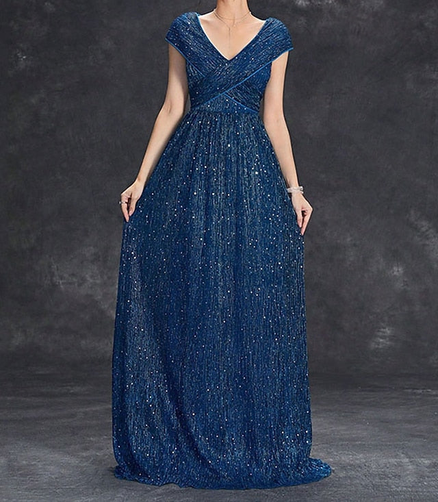 Dress Party Bride V Mother of Elegant Neck the Floor