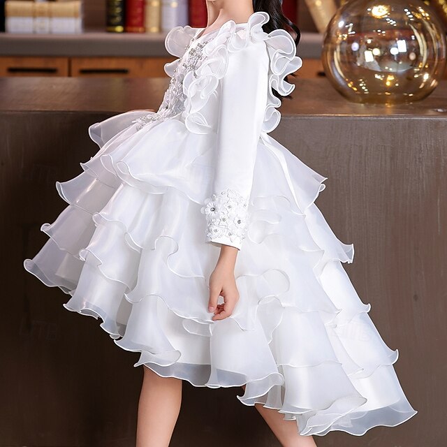 Dress Party Flower Long Special Kids Sleeve Girls' Wedding