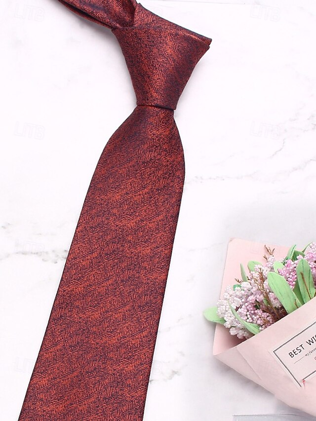 – Christmas Polyester Men's Stylish Herringbone Tie