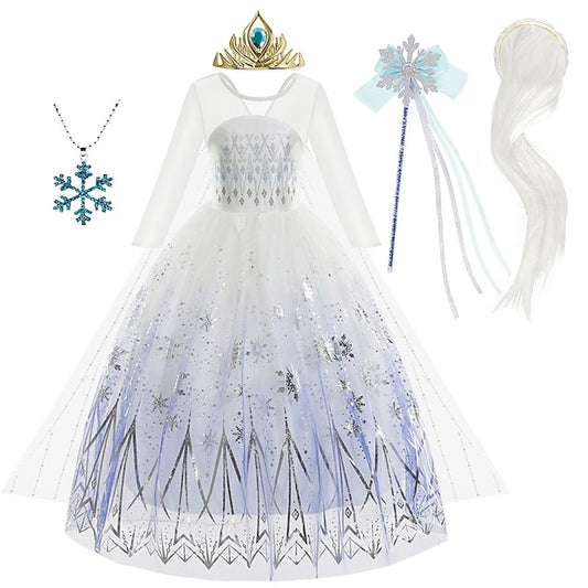 Frozen Flower Fairytale Elsa Girl Princess Dress Vacation